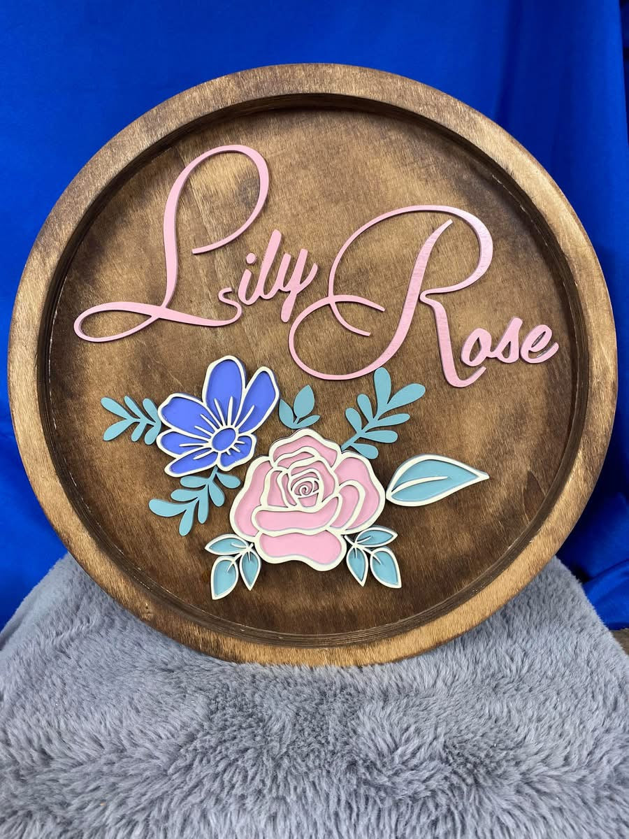 18 in Personalized Flower Wall Decor