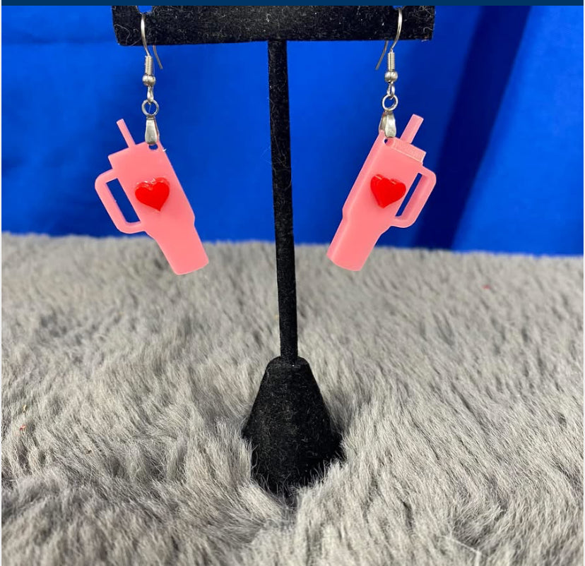 Fun Stanley drink cup earrings