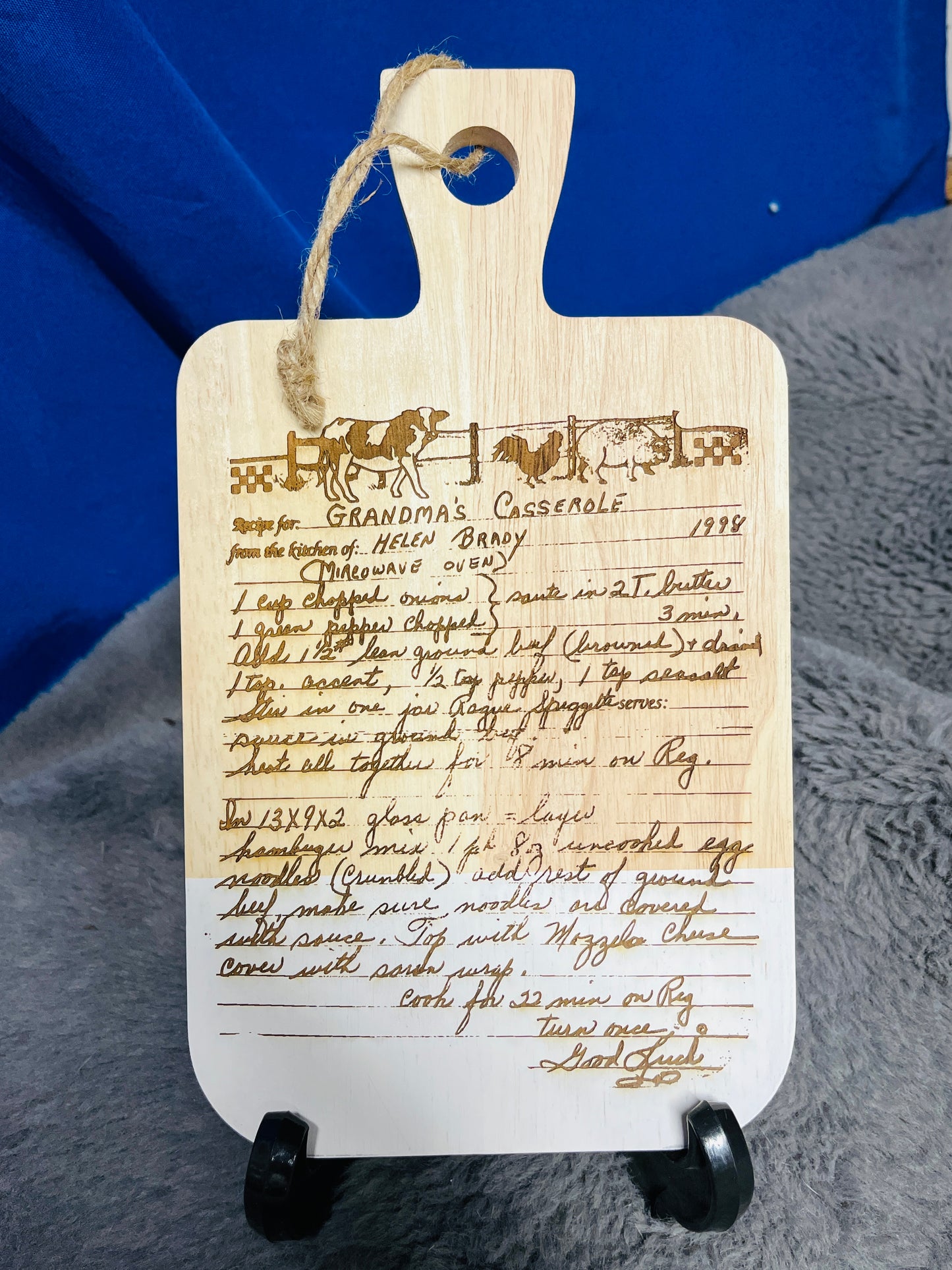 Engraved Recipe Cutting Board