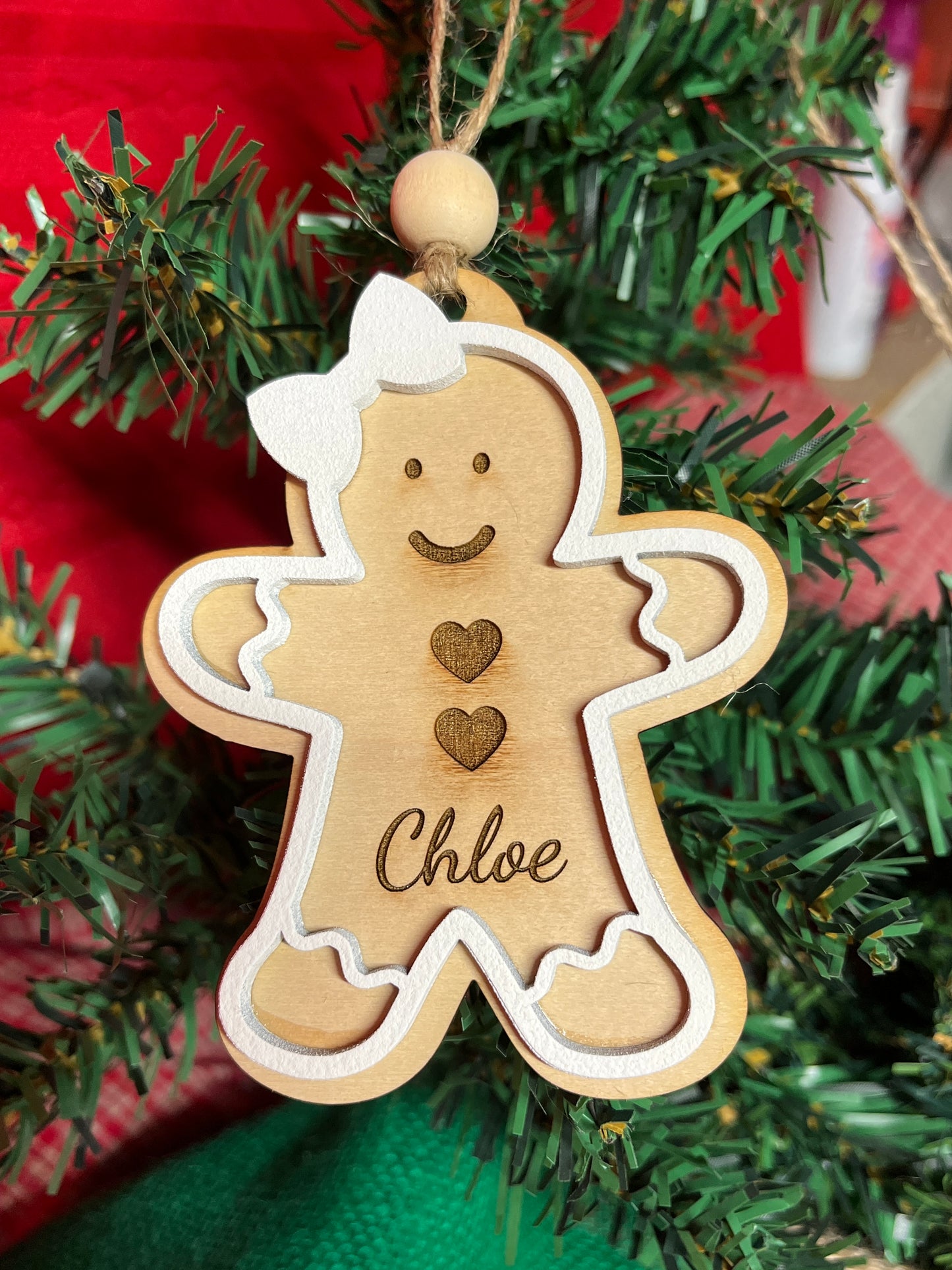 Custom Gingerbread Ornament - Girl