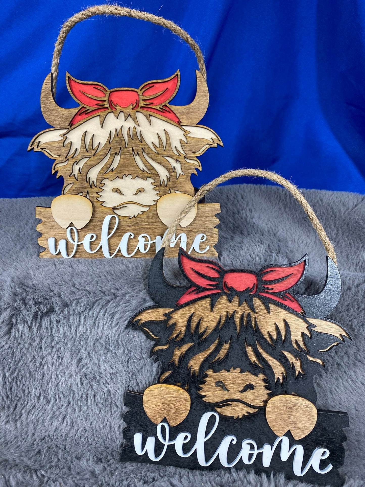 Welcome Highland Cow Door Hanger