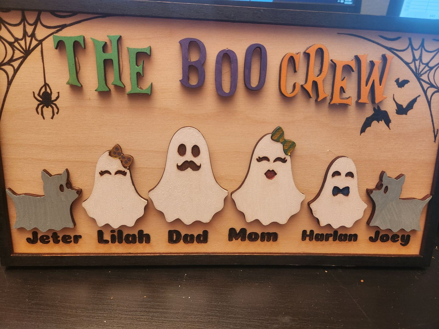 Personalized Boo Crew sign with family names