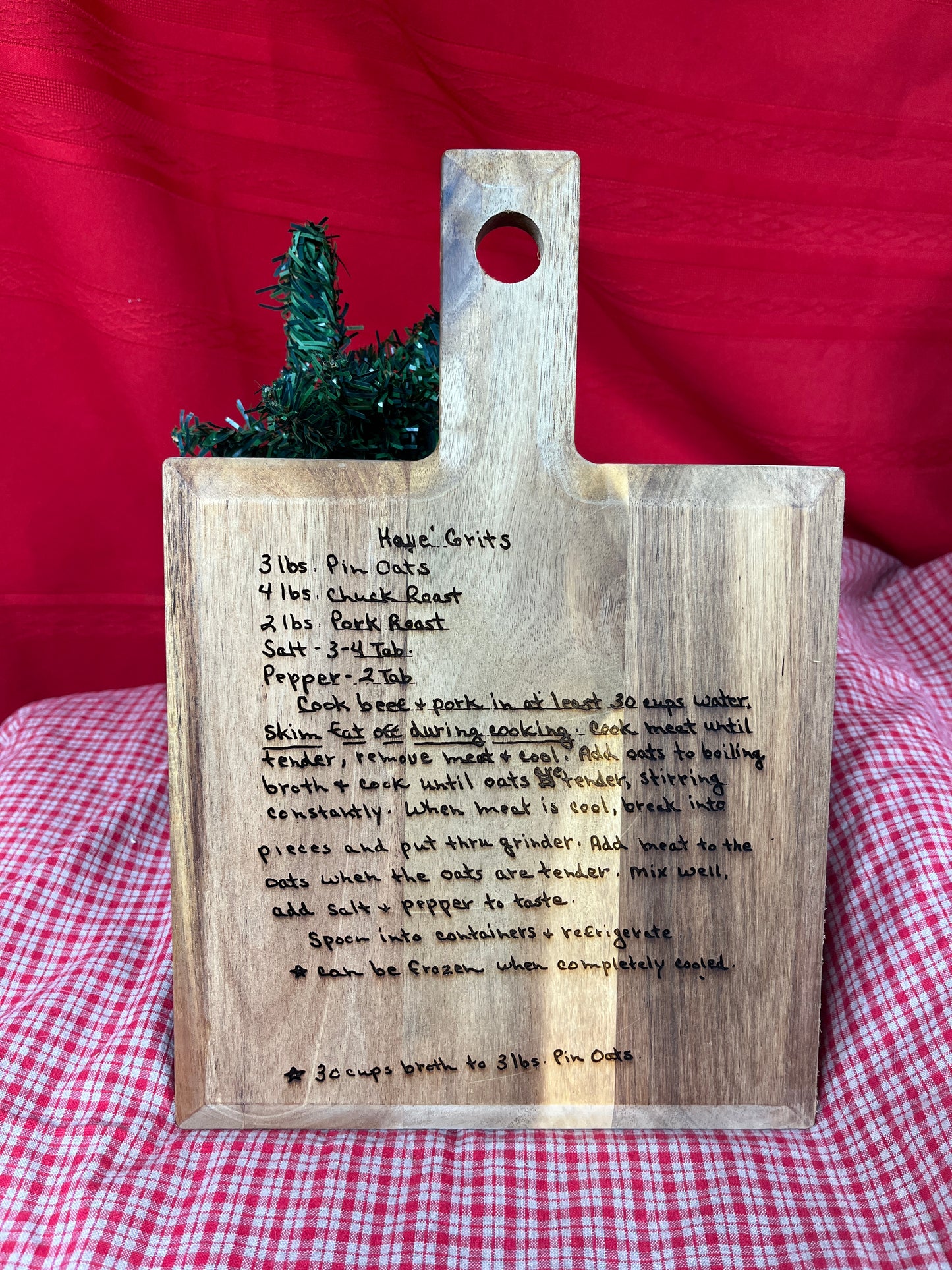 Engraved Recipe Cutting Board