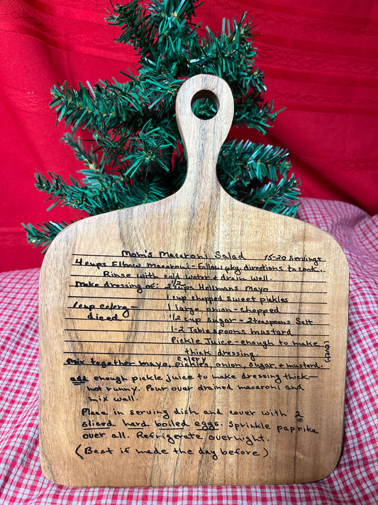 Engraved Recipe Cutting Board