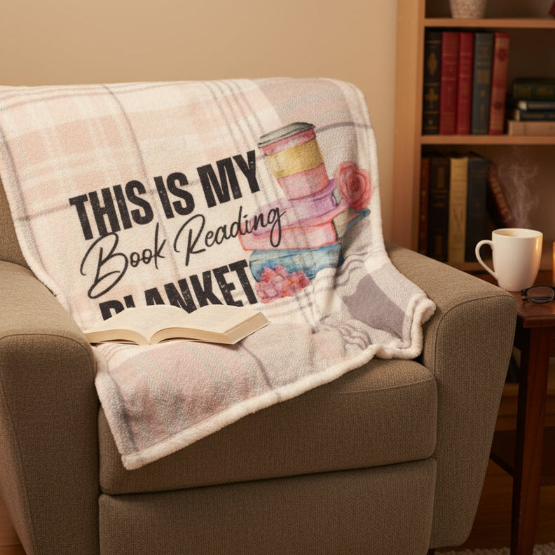 This Is My Book Reading Blanket – Cozy Fleece Throw for Book Lovers